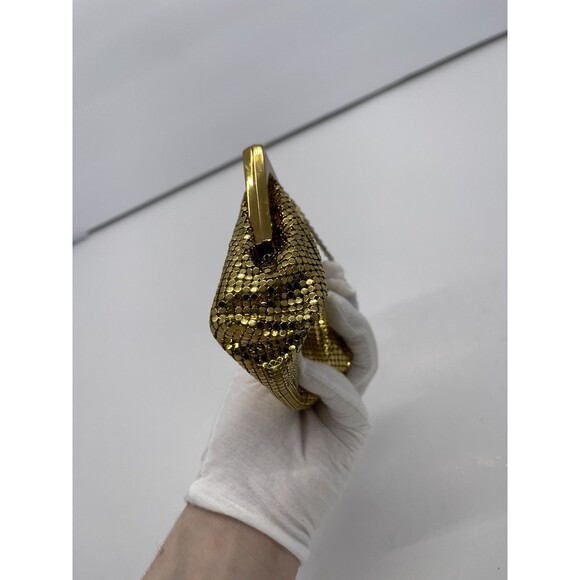 Vintage Whiting & Davis Gold tone Clutch Purse Sequin Mesh Crystals retro bag - Picture 10 of 16